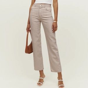 Cowboy Striped High Rise Straight Jeans